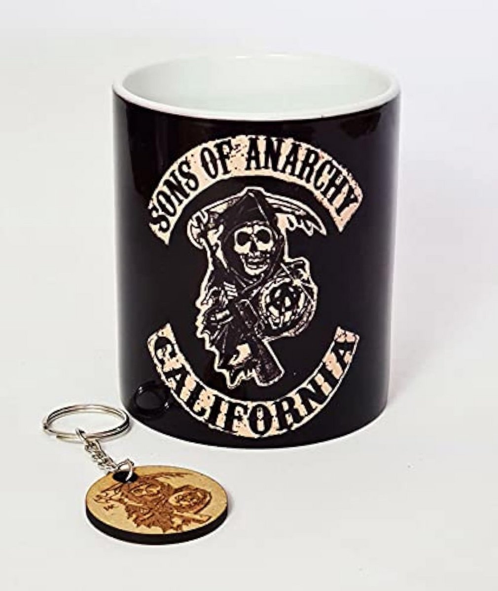 Mok en Sleutelhanger Set met Motorclub Thema