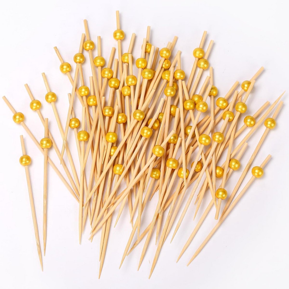 200 stuks bamboe cocktailprikkers 4,7 inch met opbergdoos