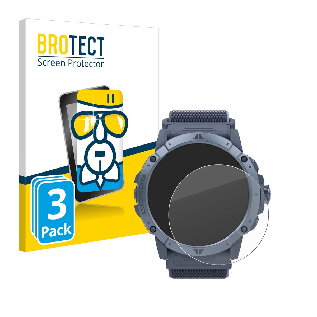 Screenprotector 3 Stuks voor Coros Vertix 2S Beschermglas transparant