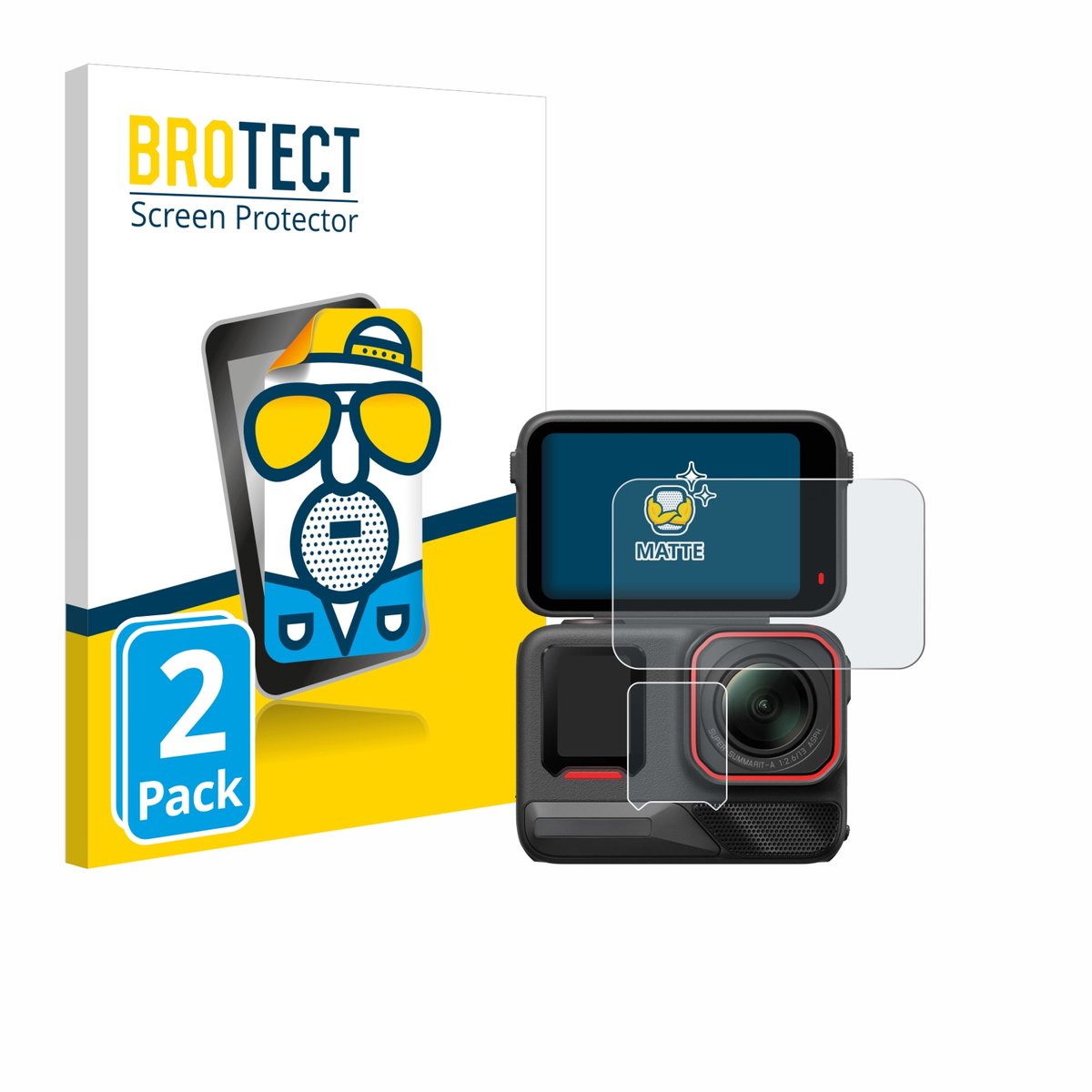 BROTECT - Screenprotector voor Insta360 Ace Pro 2 - Folie Beschermfolie matte 2 Stuks