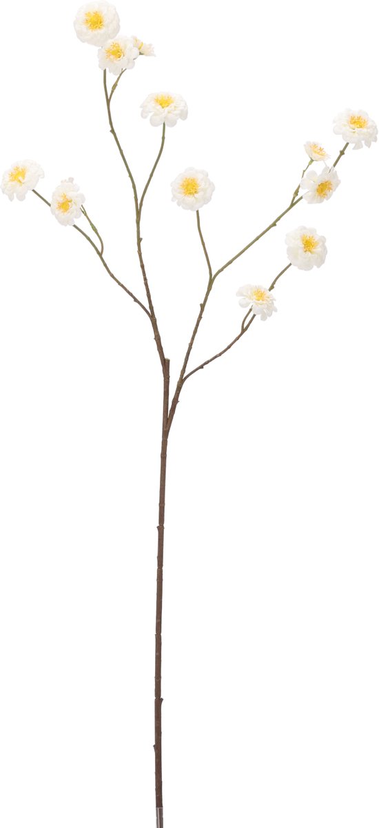 maxifleur Kunstplanten Zinna Kunstbloem Vertakt 110cm Creme