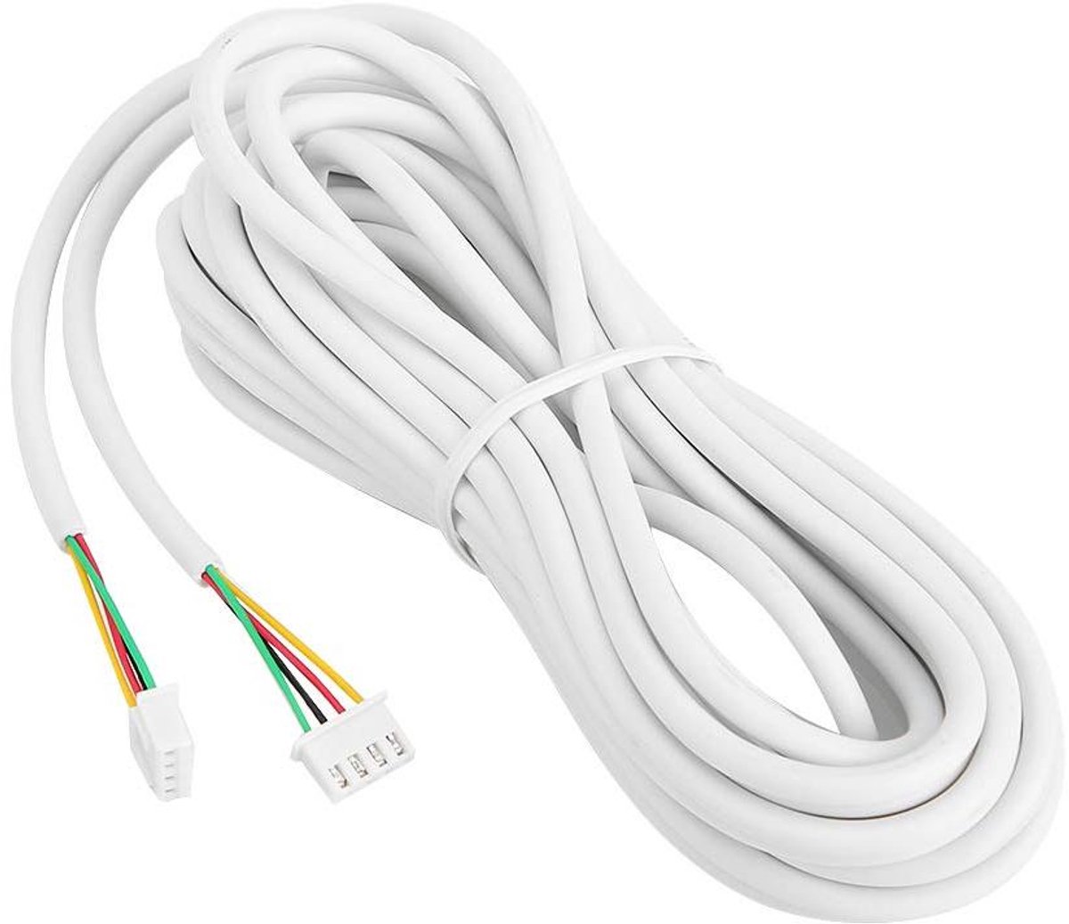 Allecto- Deurintercom Kabel - 4-aderige - 25 meter - Flexibele - Video Intercom Systeem - Compatibel met - Diverse Modellen - Wit ronde Koperen Kabel