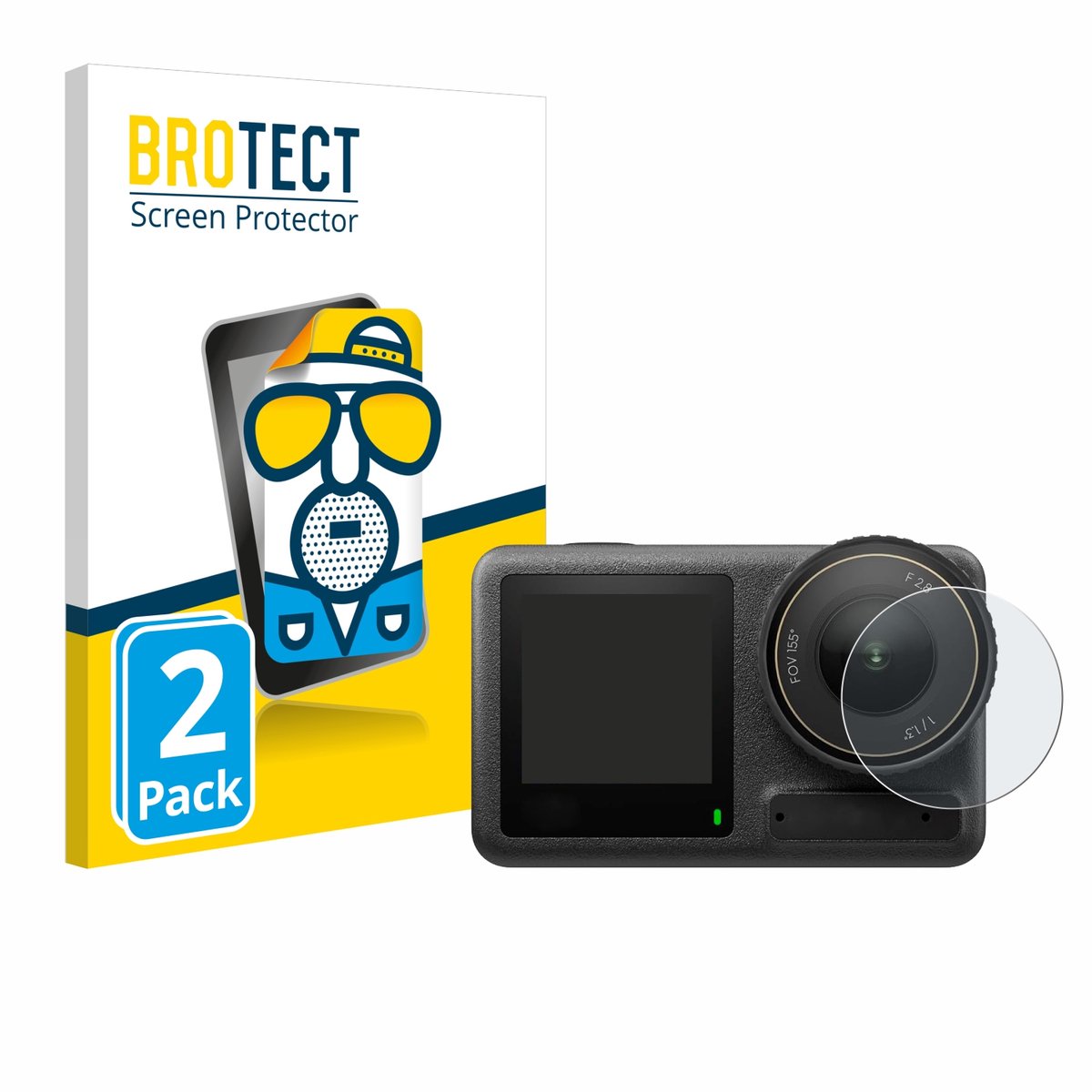 BROTECT - Screenprotector voor DJI Osmo Action 4 (Lens) - Folie Beschermfolie matte 2 Stuks