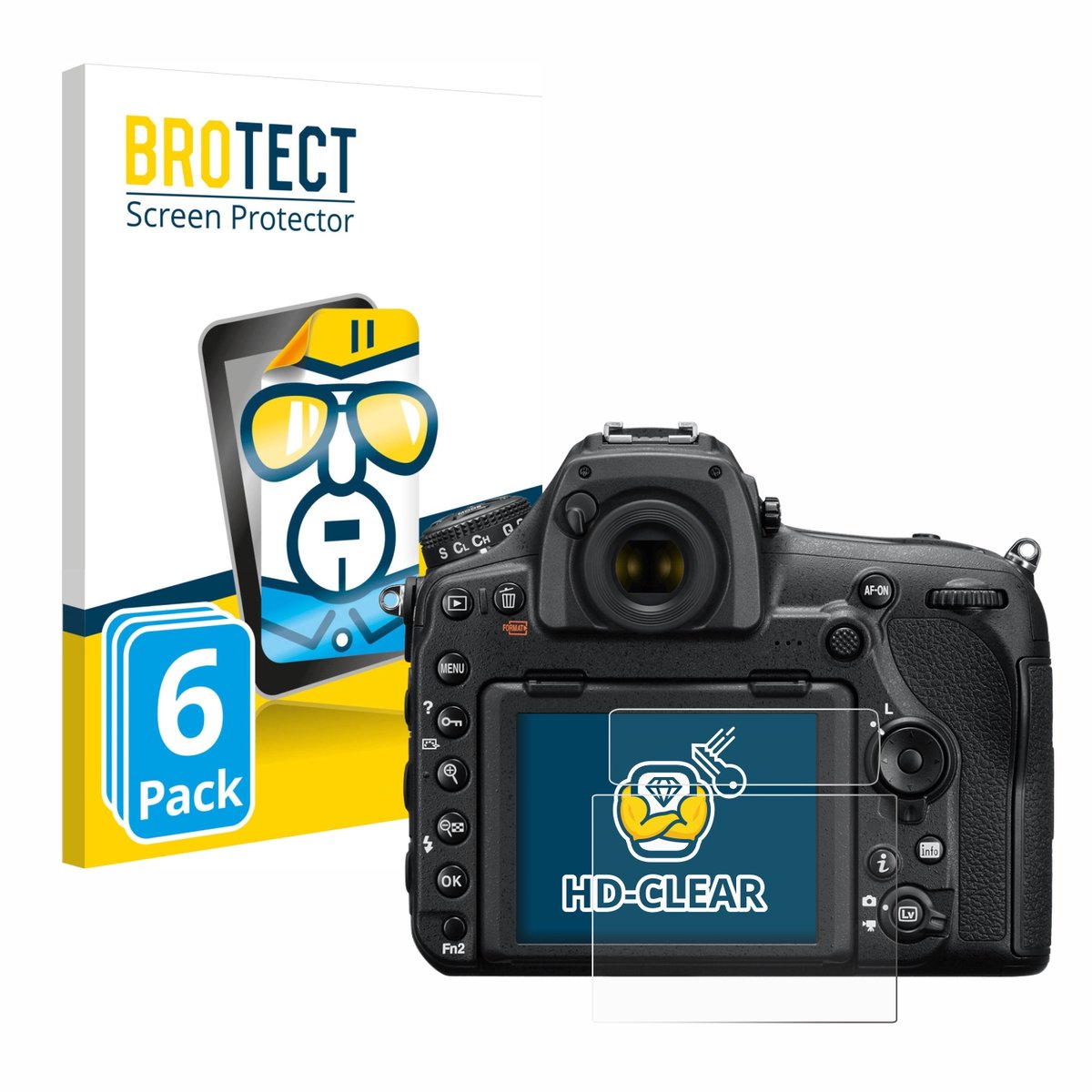 BROTECT - Screenprotector voor Nikon D850 - Folie Beschermfolie transparant 6 Stuks