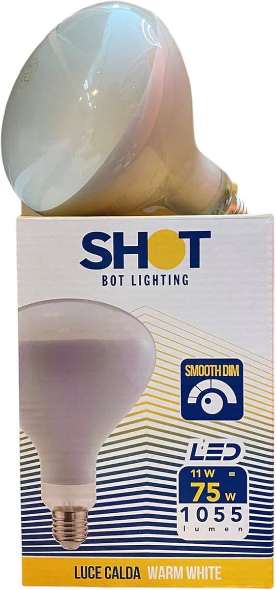 Energiezuinige E27 LED Spot Lamp R125 Mat Wit 11W Dimbaar 2700K Warm Wit Licht