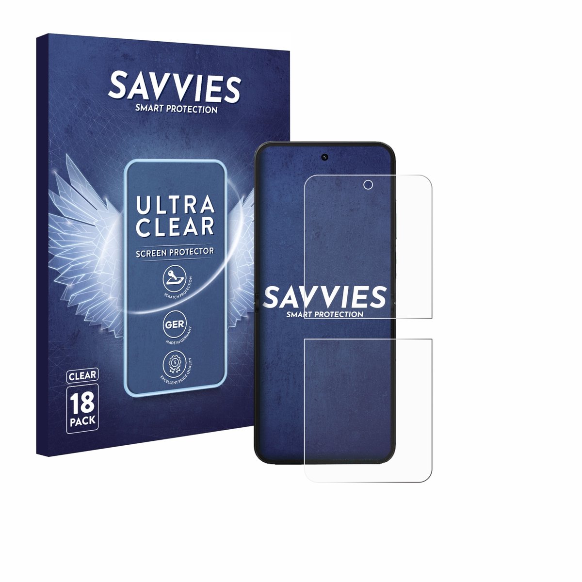 Savvies - Screenprotector voor Xiaomi MIX Flip 2 - Folie Beschermfolie transparant 18 Stuks