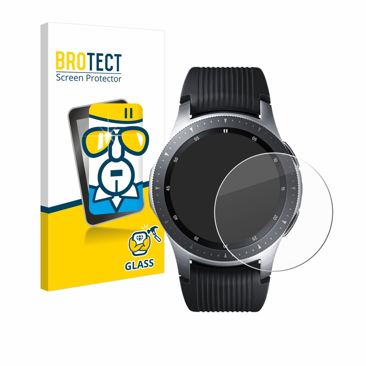 BROTECT - Glas Screenprotector voor Samsung Galaxy Watch (46 mm) - Gehard Beschermglas 9H