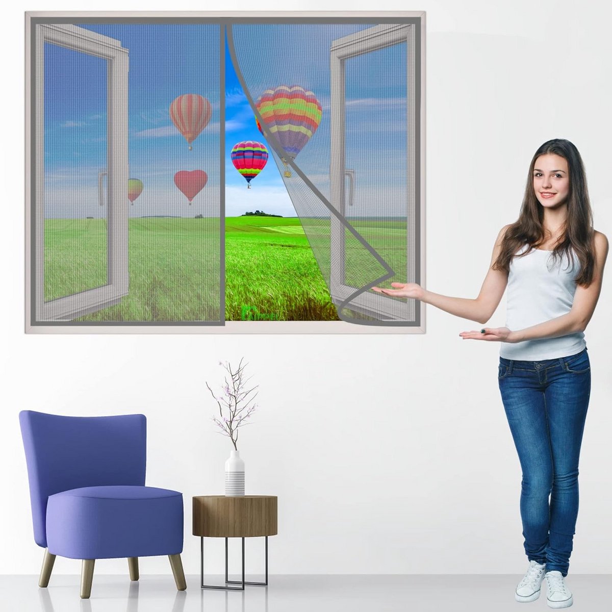 Magnetische Hordeur voor Schuifpui en Balkondeur - Hor voor Rampen en Insecten - 210x240cm