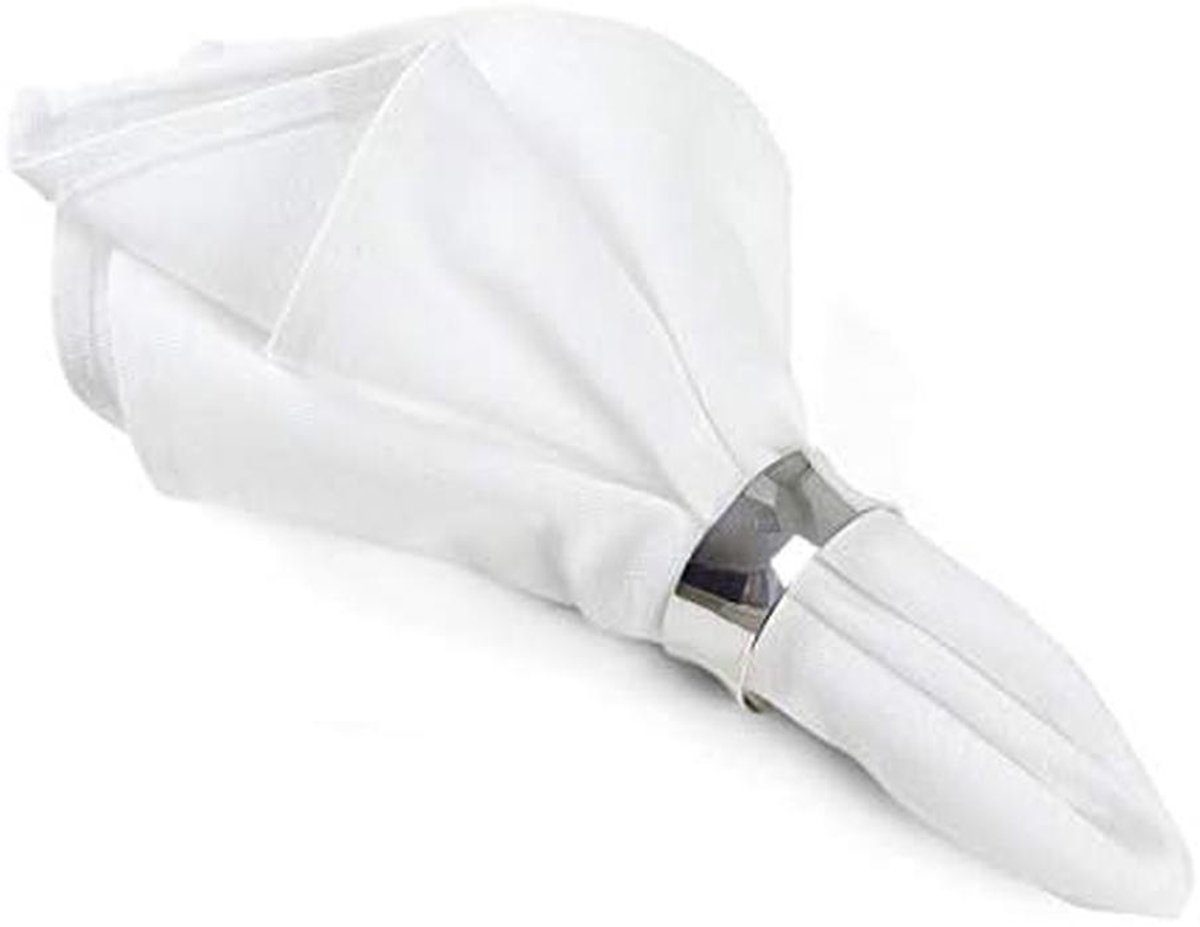Set van 25 Witte Katoenen Servetten 40x40 cm - Luxe Tafellinnen