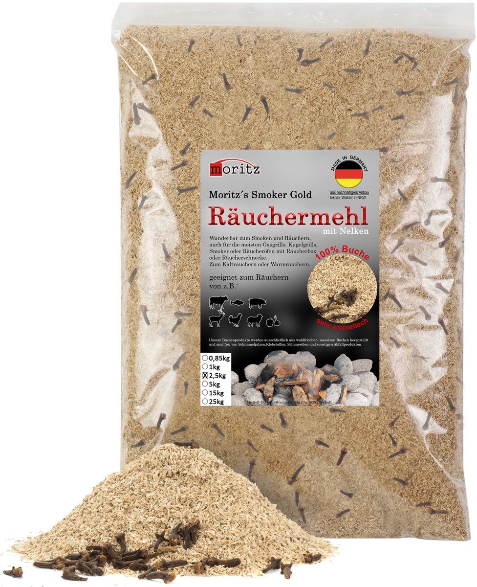 Rookmeel beuk met kruidnagel fijn 0,5–1 mm 2,5 kg