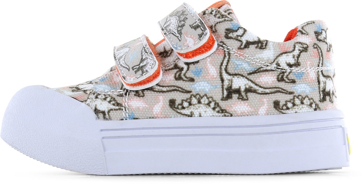 Go Banana's Go Banana‘S Sneaker Klittenband - Beige Dino - Sneakers Kinderen - Jongens - Beige Dino - Canvas - Maat 24