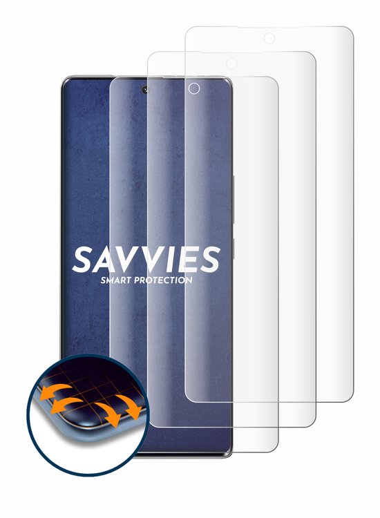 Savvies - Protection d'écran pour Honor 70 - Film de protection transparent couverture complète (4 Pièces)