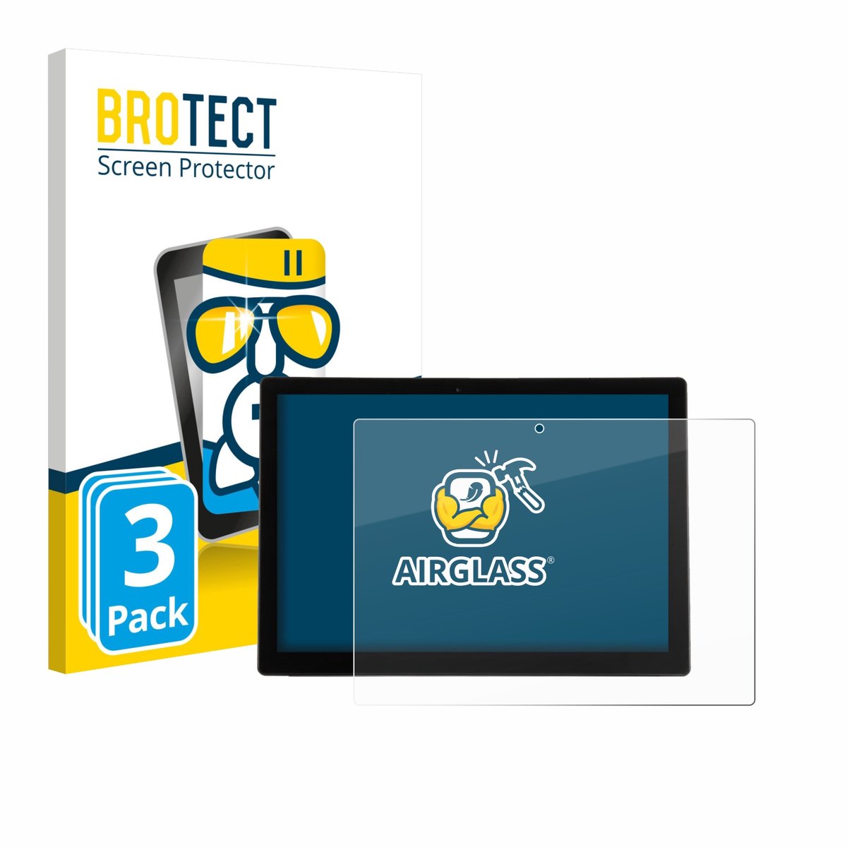 Screenprotector 3 Stuks voor Wortmann Terra Pad 1200V2 12.3" Beschermglas transparant