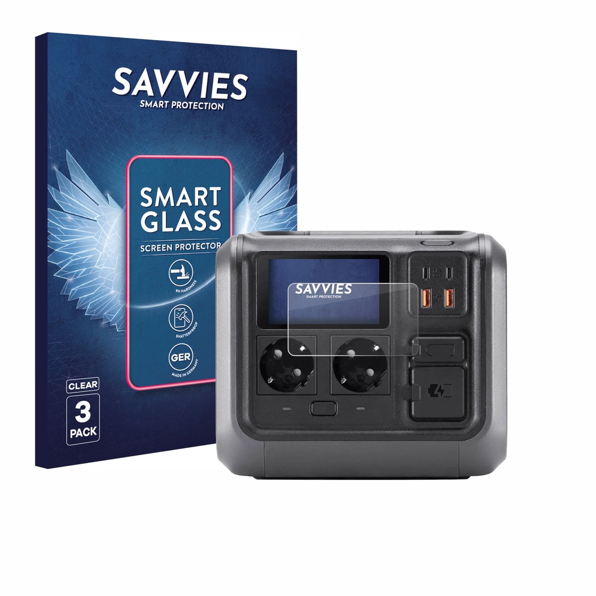 3 Stuks Savvies Screenprotector - geschikt voor DJI Power 500 - beschermfolie glas transparant