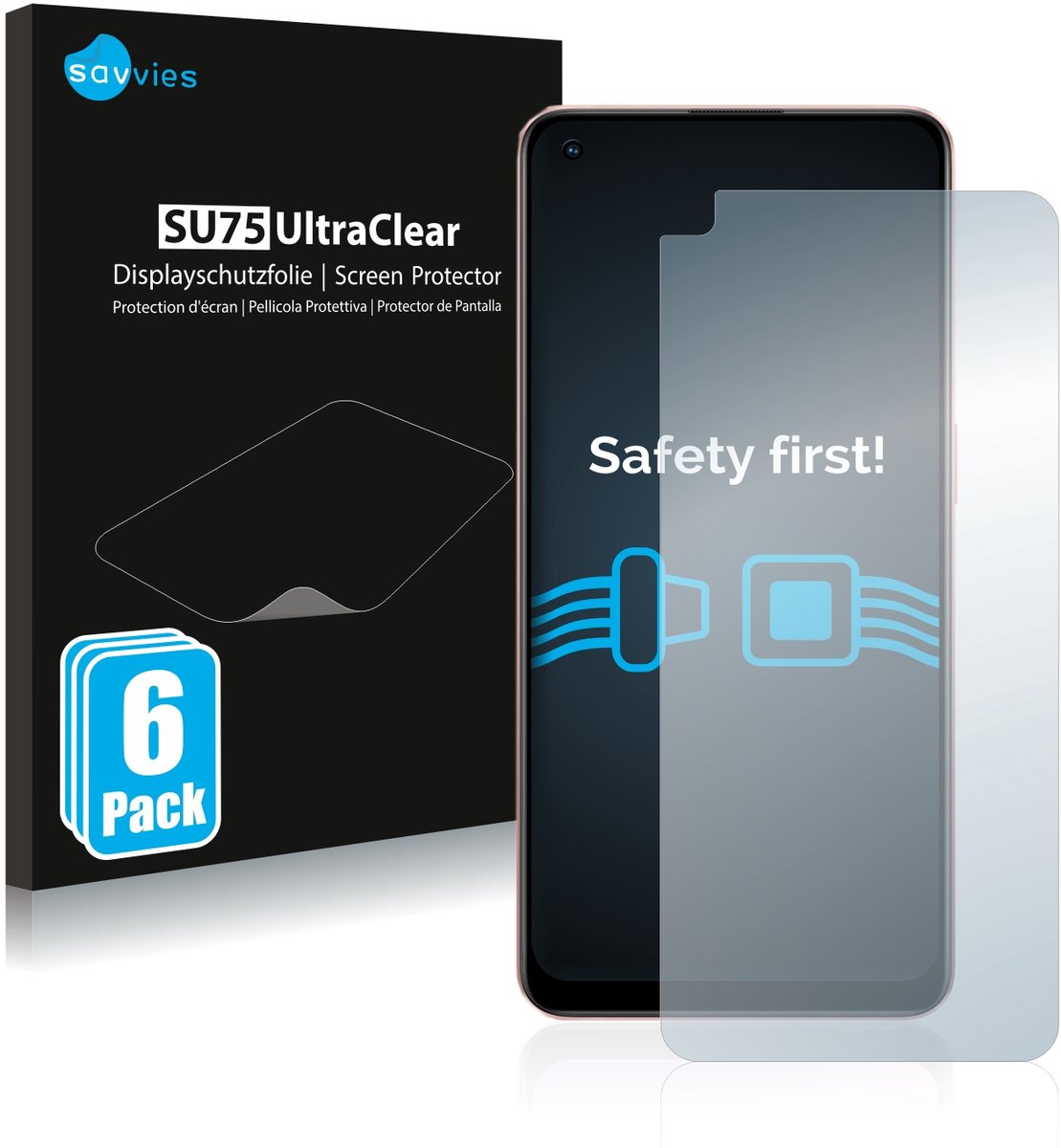 Savvies - Screenprotector voor Oppo A96 - Folie Beschermfolie transparant 6 Stuks