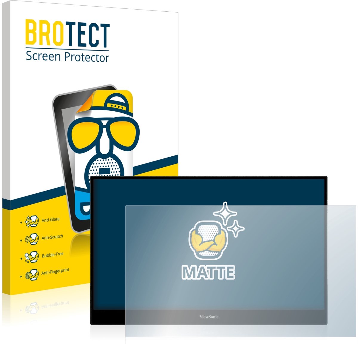 BROTECT - Screenprotector voor ViewSonic TD1655 - Folie Beschermfolie matte