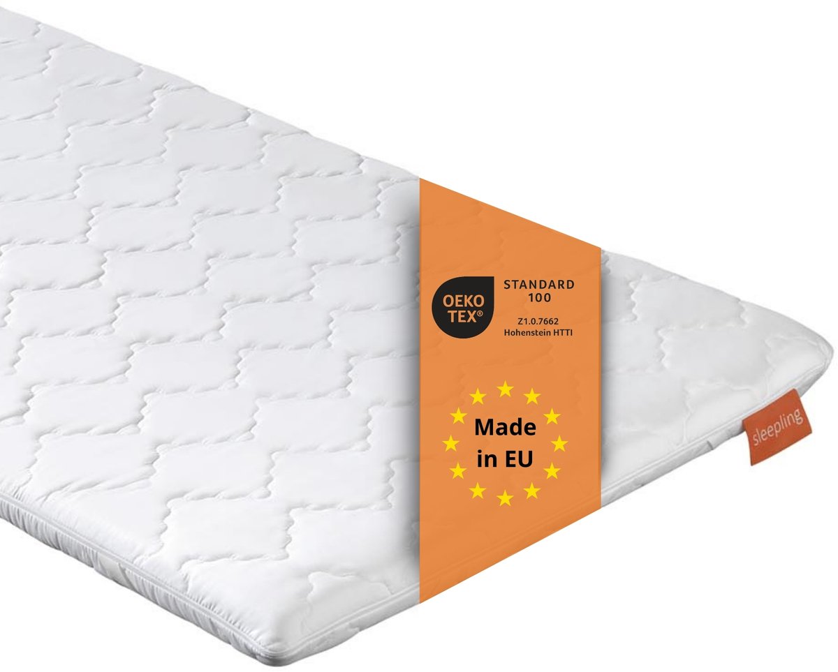 sleepling koudschuim topper - matrastopper 80x200 cm - hoogte 6 cm - orthopedische matrasonderlegger - geschikt voor alle matrassen en bedden - Made in EU - 80 x 200 x 6 cm - wit