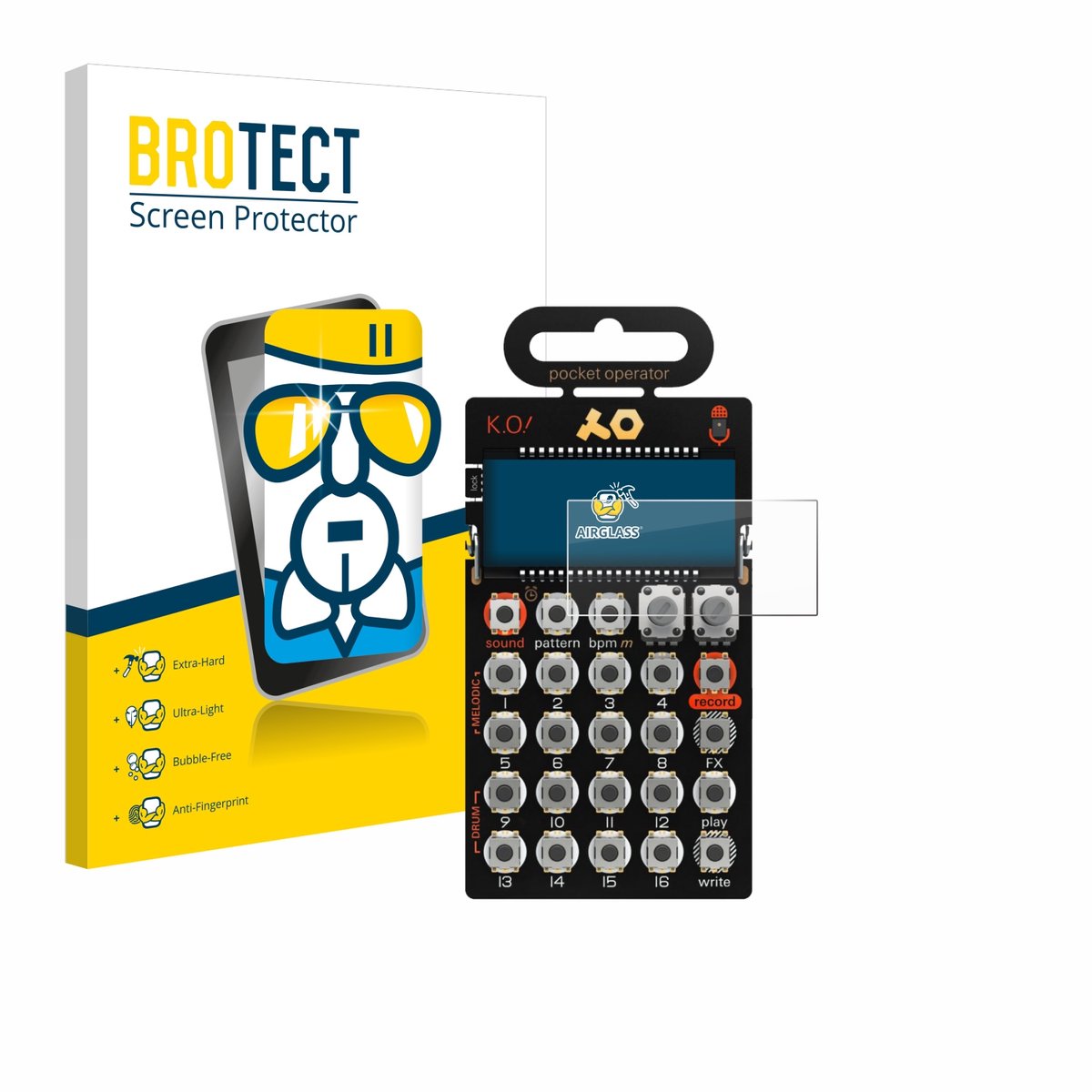 Screenprotector voor Teenage Engineering PO-33 K.O! Beschermglas transparant