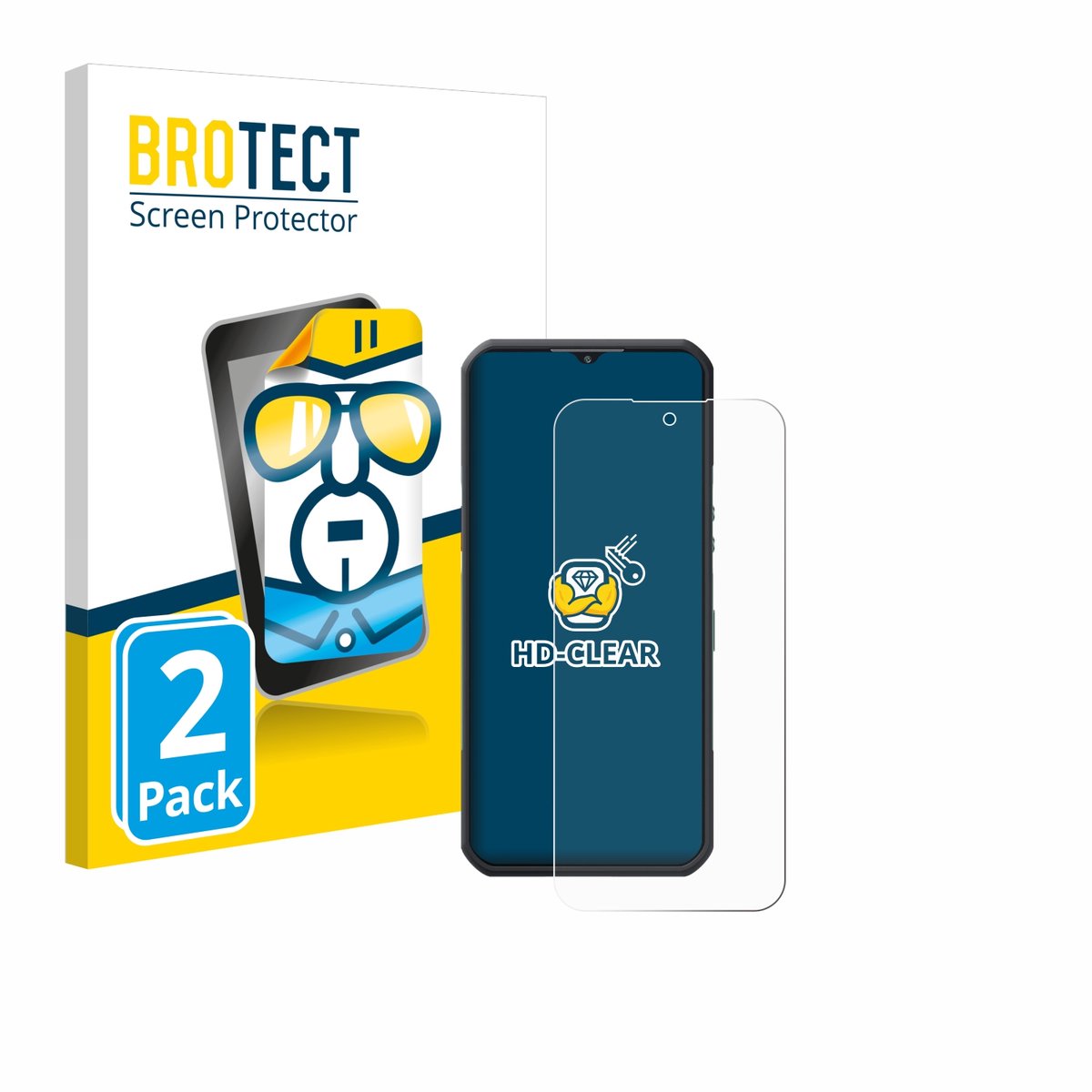 BROTECT - Screenprotector voor Oukitel WP35 5G - Folie Beschermfolie transparant 2 Stuks