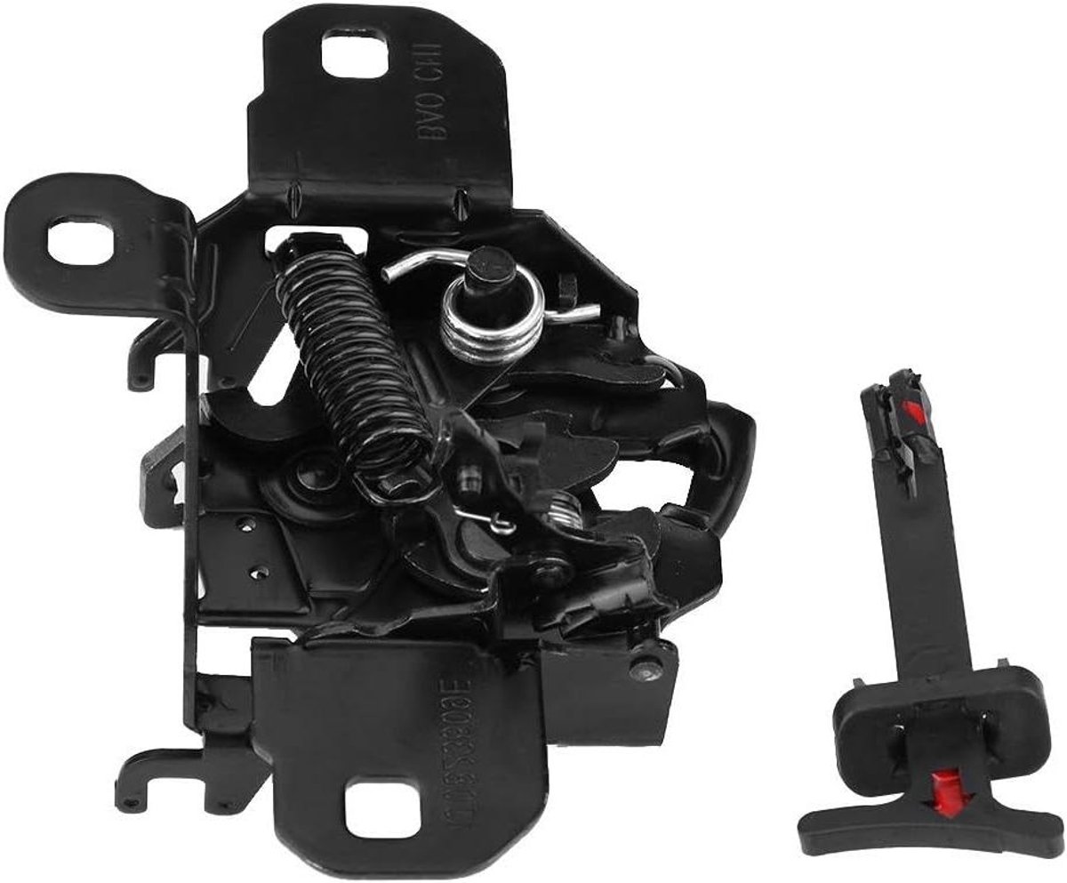Allecto- Motorhoes - Bescherming - Zwart - Waterdicht - Universeel - Geschikt voor Auto en Motor - Rood/Wit - Motorkap Slot voor Extra Beveiliging van Motor.