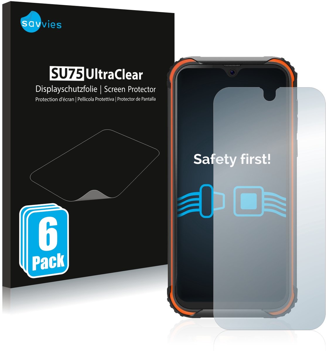 Savvies - Screenprotector voor Blackview BV5900 - Folie Beschermfolie transparant 6 Stuks