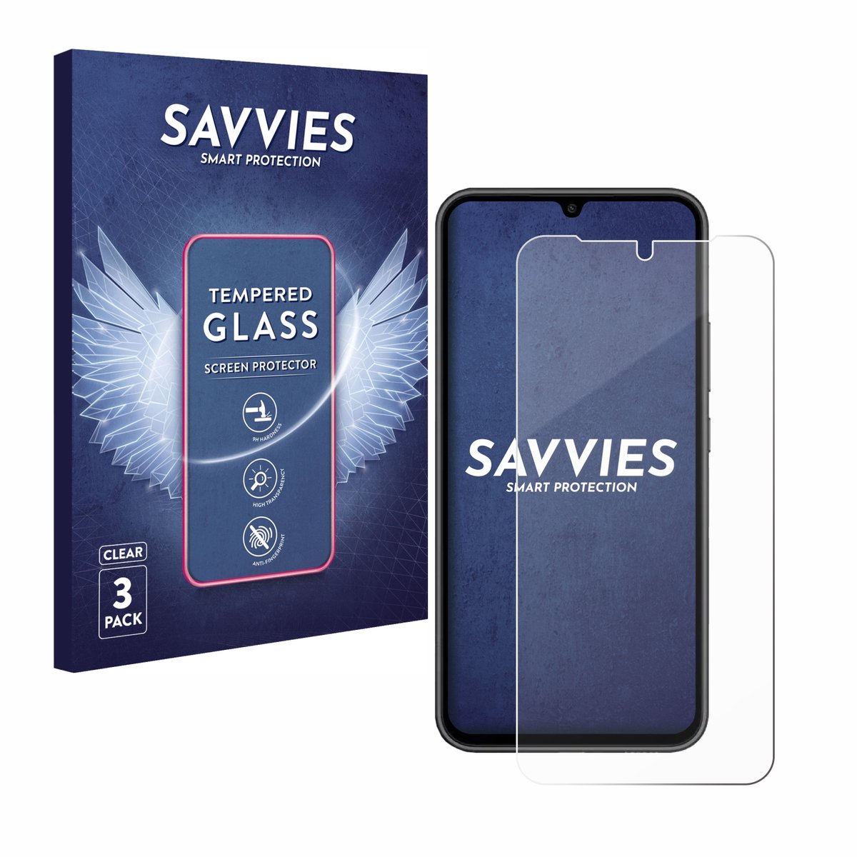 Savvies - Glas Screenprotector voor Samsung Galaxy A34 5G - Gehard Beschermglas 9H 3 Stuks