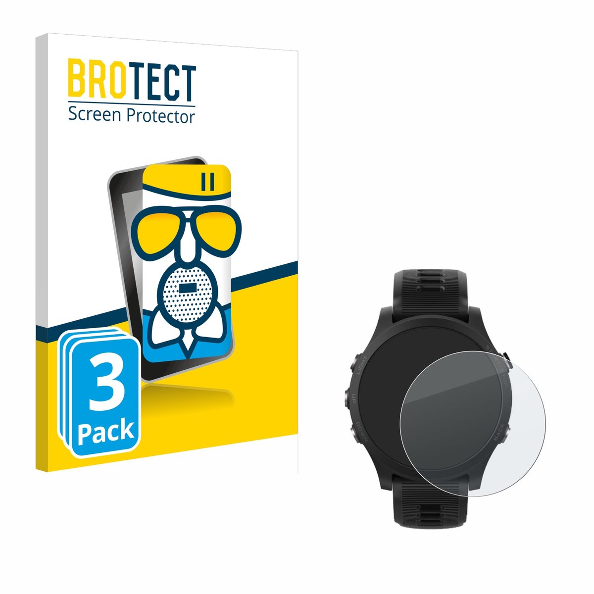 BROTECT - Screenprotector voor Garmin Forerunner 935 - Folie Beschermfolie Beschermglas matte 3 Stuks