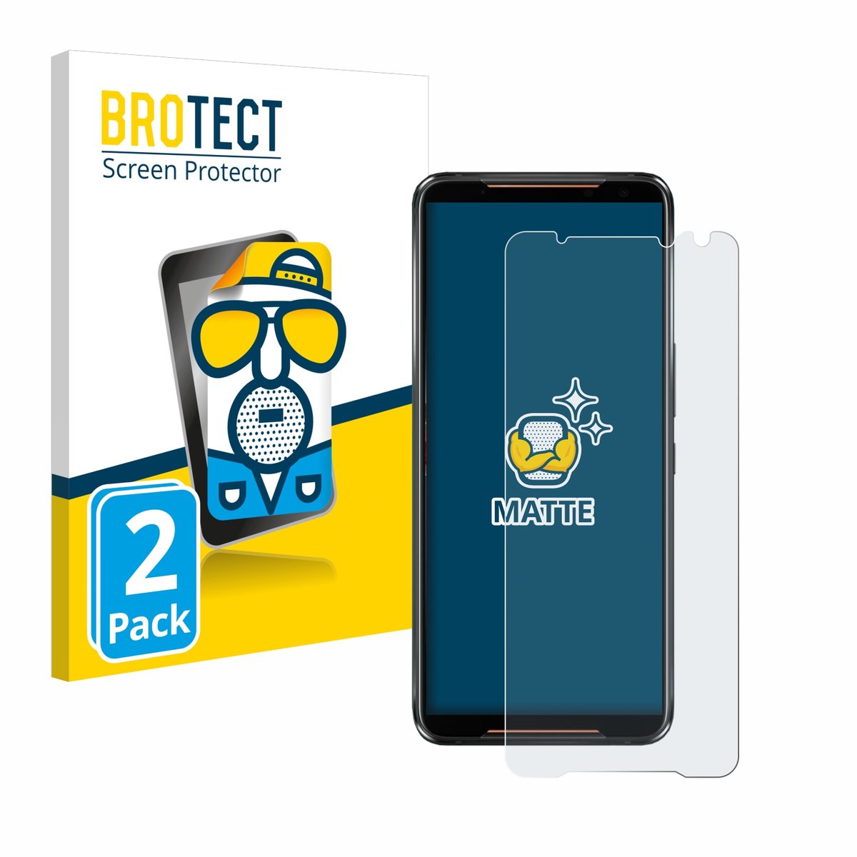 BROTECT - Screenprotector voor ASUS ROG Phone 2 - Folie Beschermfolie matte 2 Stuks