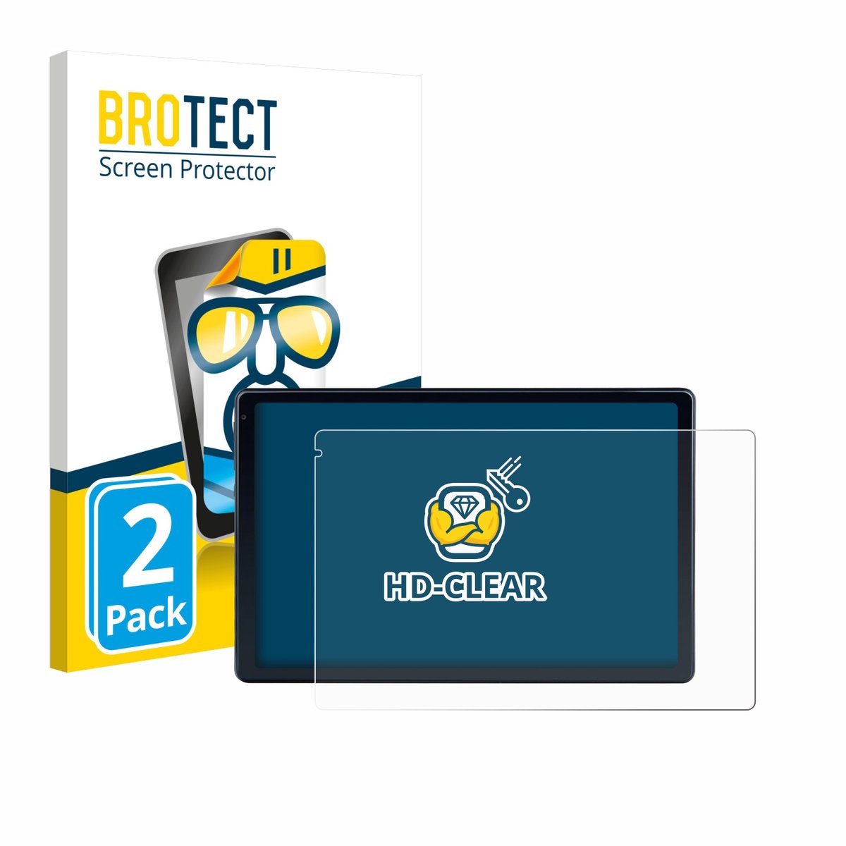 BROTECT - Screenprotector voor MUISOO MUIC10702 10.1" - Folie Beschermfolie transparant 2 Stuks