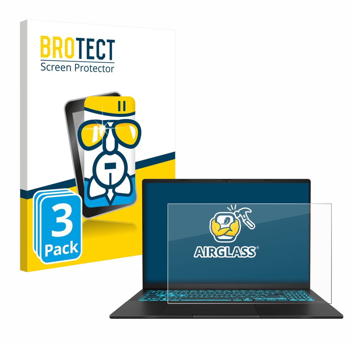Screenprotector 3 Stuks voor ASUS V16 V3607 Beschermglas transparant