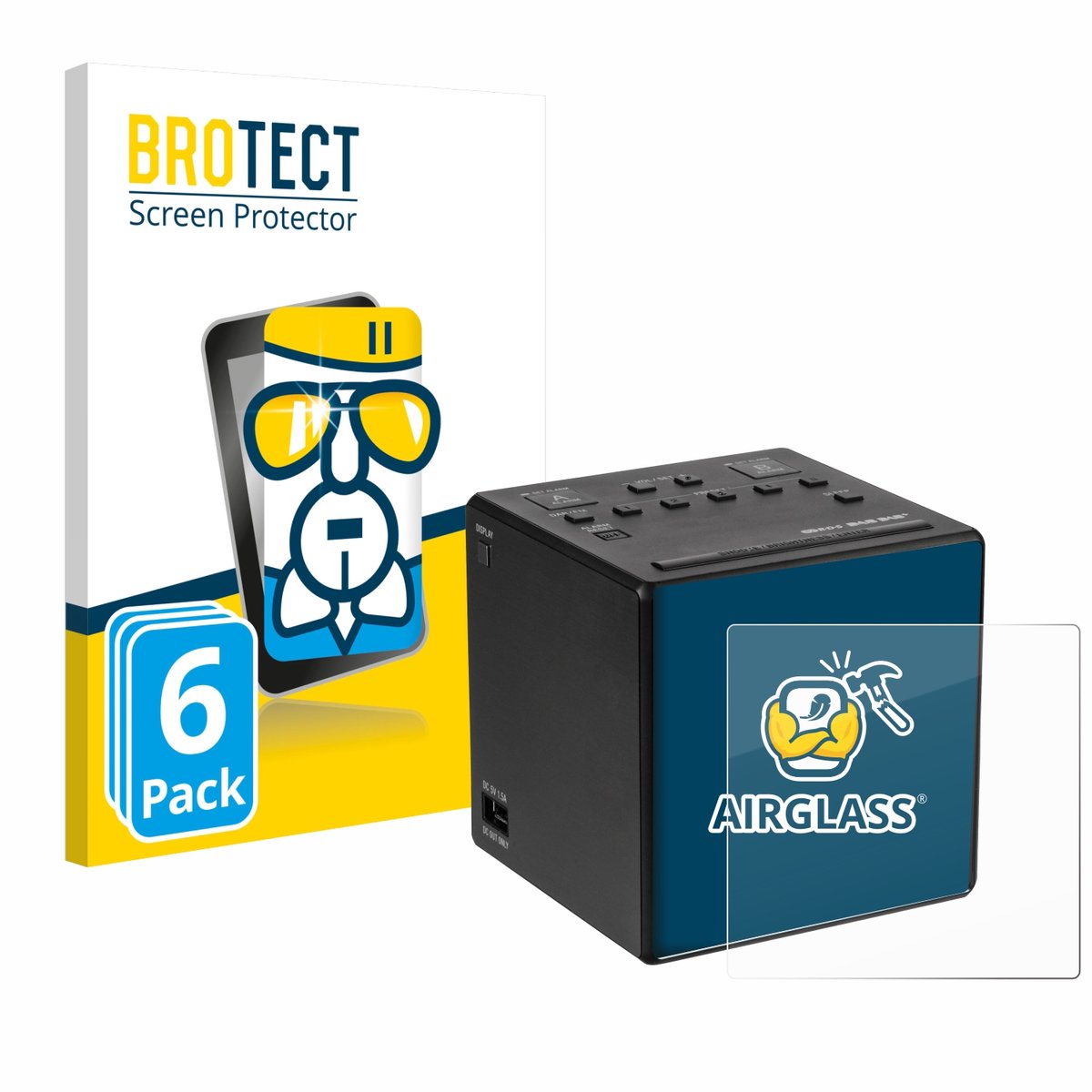 Screenprotector 6 Stuks voor Sony XDR-C1DBP Beschermglas transparant