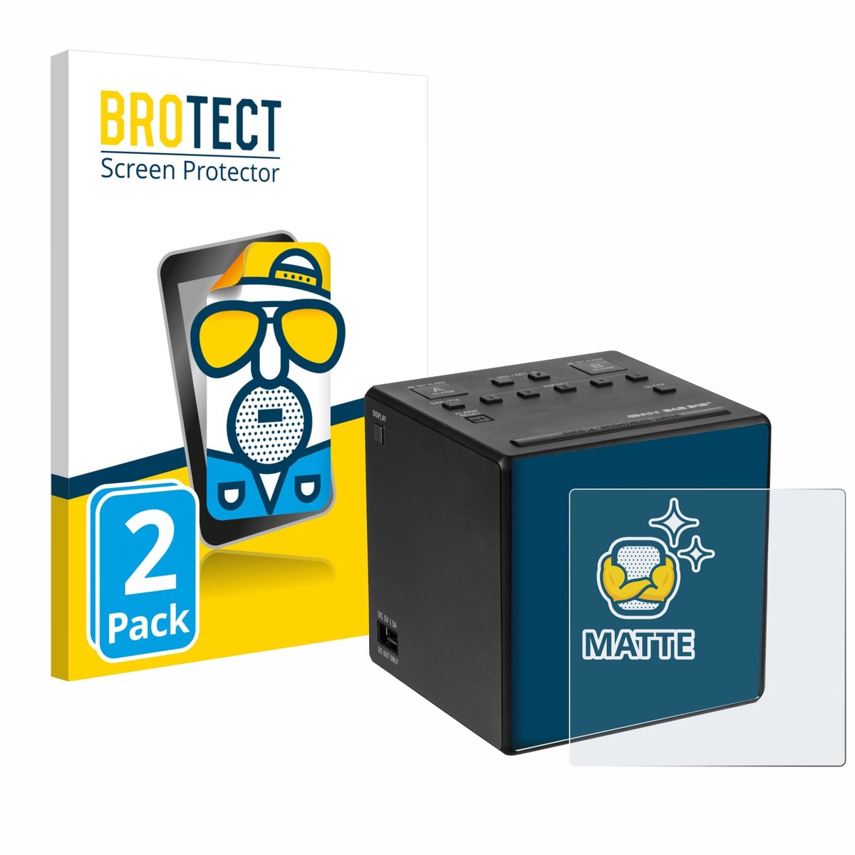 BROTECT - Screenprotector voor Sony XDR-C1DBP - Folie Beschermfolie matte 2 Stuks