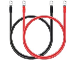 Auto-accukabel 15 cm - 12 V koperen kabel met M8 ringklemmen - voedingsbatterijen - tractiebatterijen - 2 WAG - 33,6 mm²