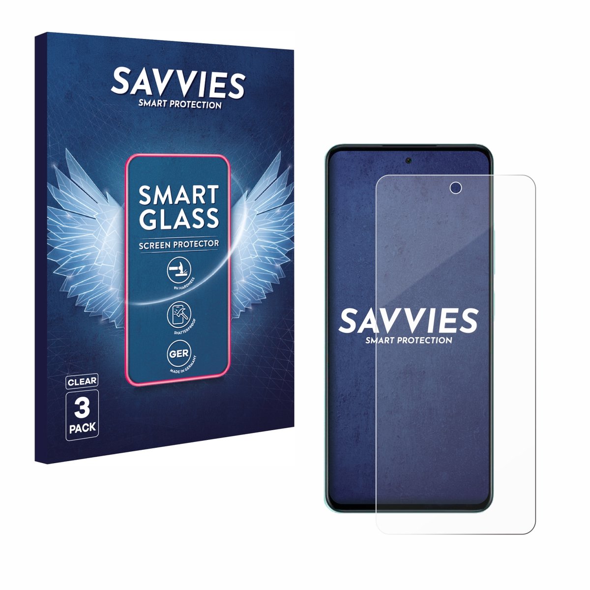 3 Stuks Savvies Screenprotector - geschikt voor Oppo A5 - beschermfolie glas transparant