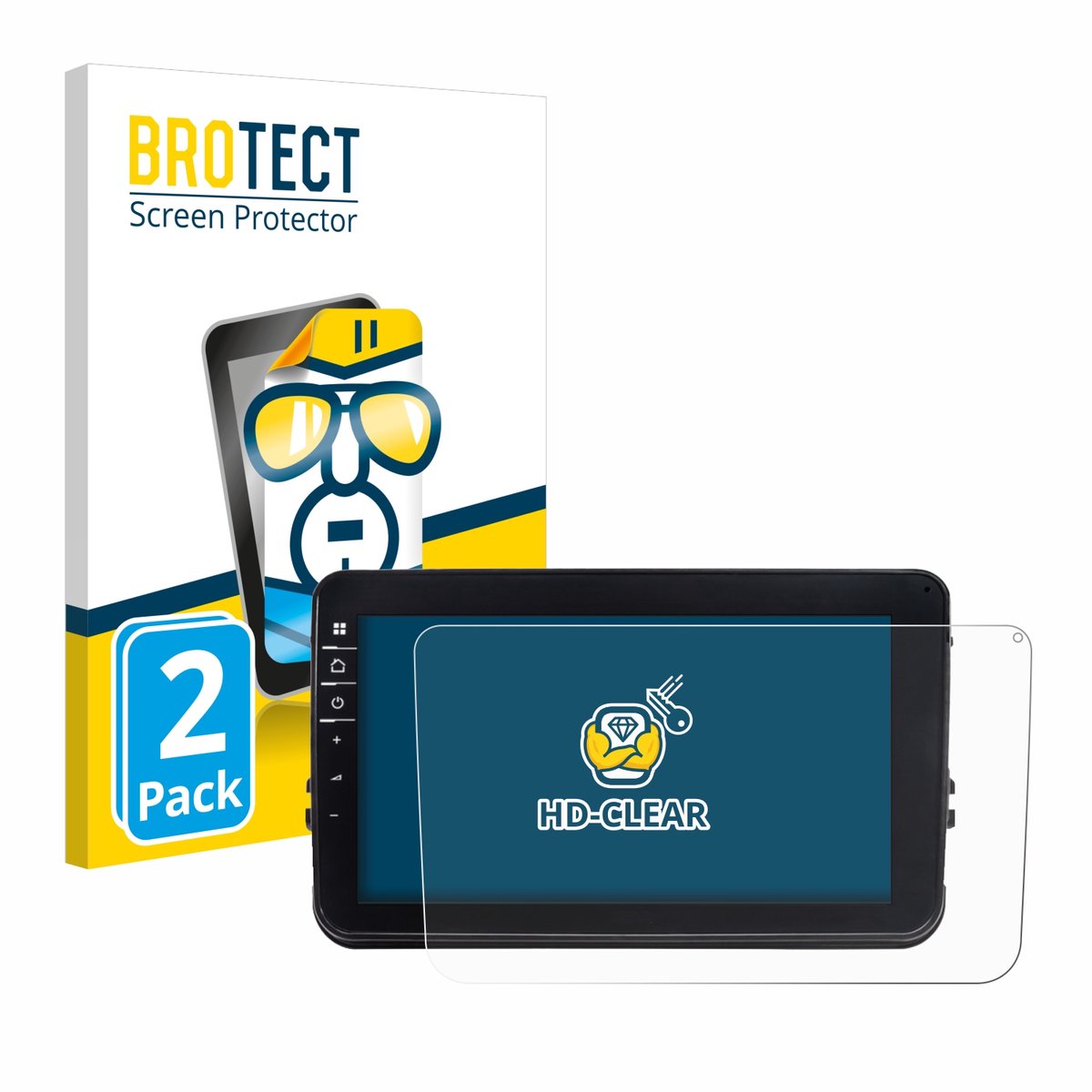 BROTECT - Screenprotector voor Dynavin D8-V8 8" - Folie Beschermfolie transparant 2 Stuks