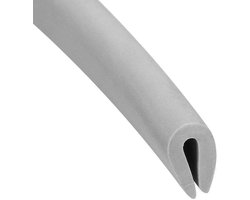 Allecto- Randbeschermer kanaal - Kunststof - Grijs - Randafwerking - U-Profiel - Geschikt voor 0,5-1,5 mm rand - U-afdichting flexibele kunststof randbeschermer - 3 meter lengte - 0,39 inch hoogte