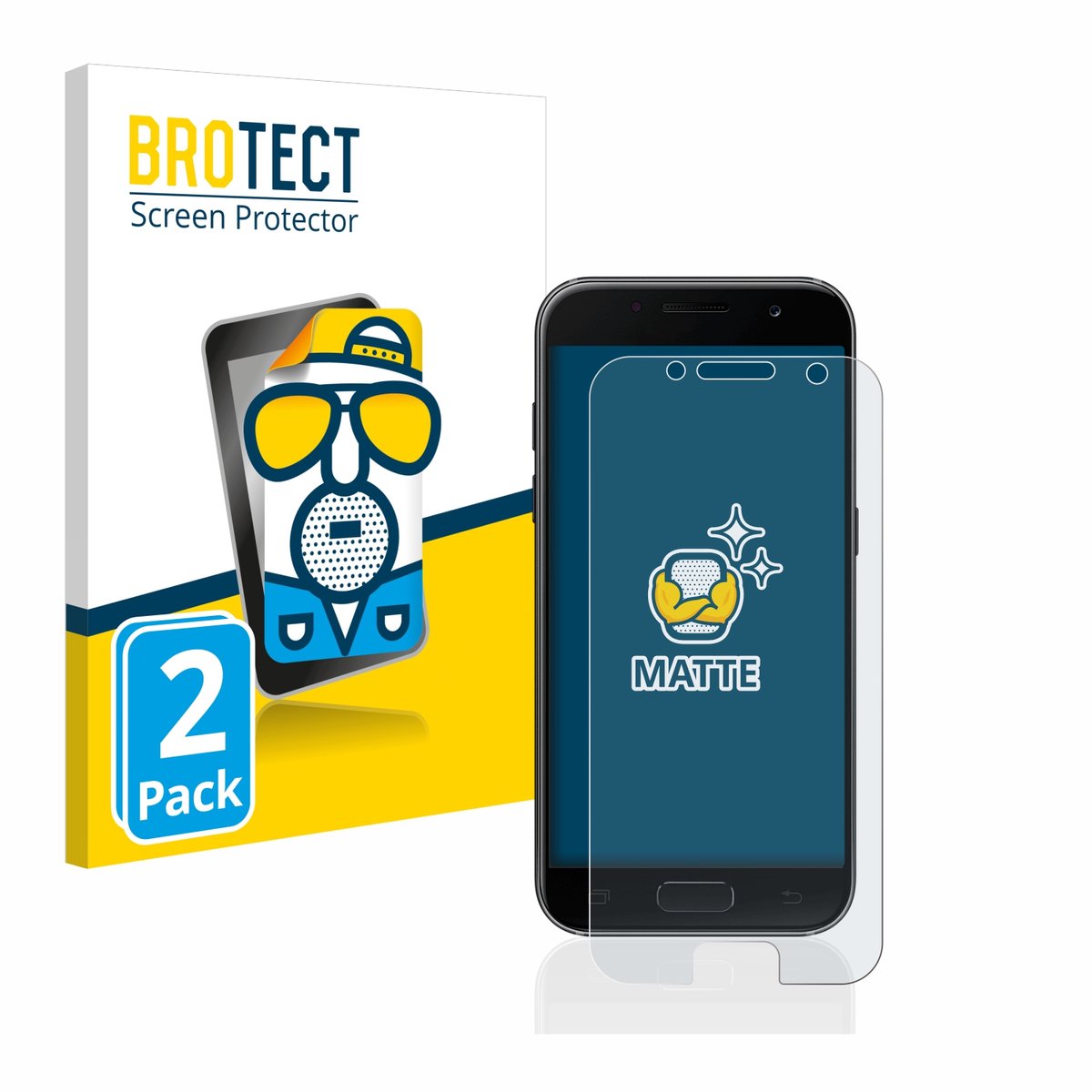 BROTECT - Screenprotector voor Samsung Galaxy A3 2017 - Folie Beschermfolie matte 2 Stuks