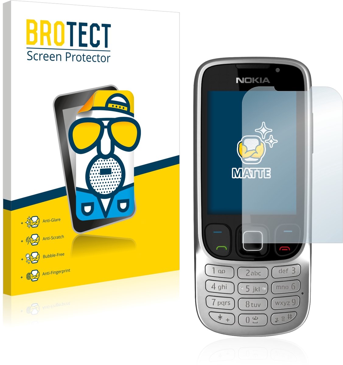 BROTECT - Screenprotector voor Nokia 6303i classic - Folie Beschermfolie matte 2 Stuks