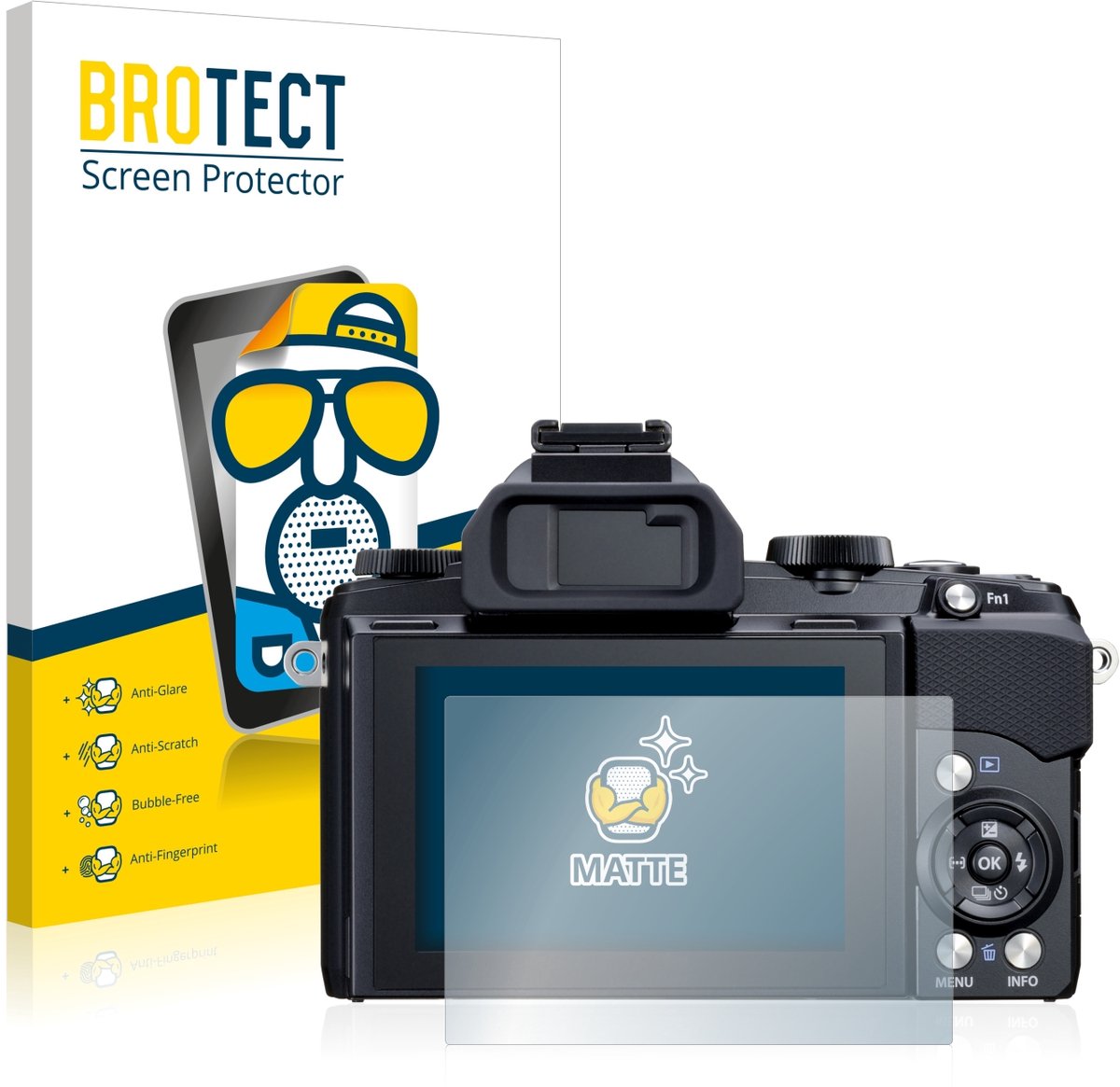 BROTECT - Screenprotector voor Olympus Stylus 1 - Folie Beschermfolie matte 2 Stuks