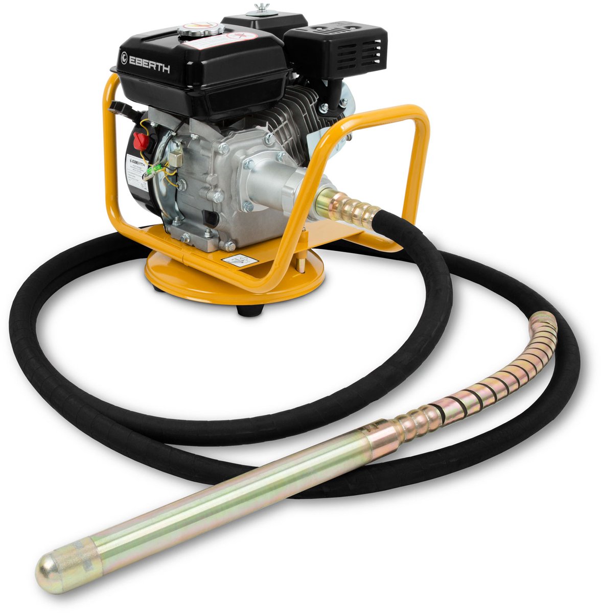 EBERTH Betonrüttler Benzine 4800W 6m slang 45 mm flasche Flexibele as Draaibaar frame