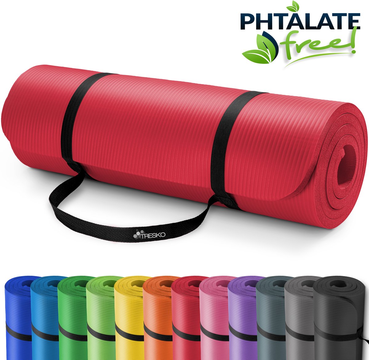 Fitnessmat - Fitness mat XL - Yogamat - 190x100x1.5 cm - Rood