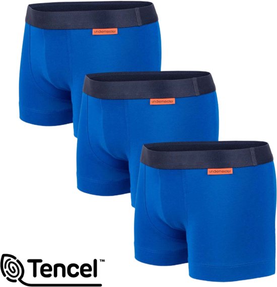 Undiemeister Boxershort Jongens - Arctic Sea (Kobaltblauw) - 3-Pack - Tencel - Zijdezacht - Ademend - Anti-Bacterieel & Naadloos Ondergoed - Maat 116-122