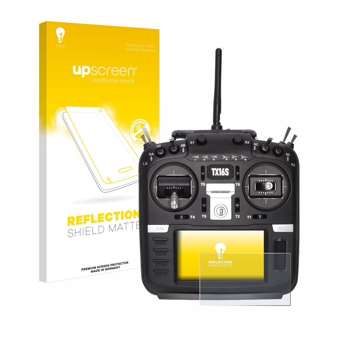 upscreen - Screenprotector voor Radiomaster TX16S - Folie Beschermfolie anti glare matte