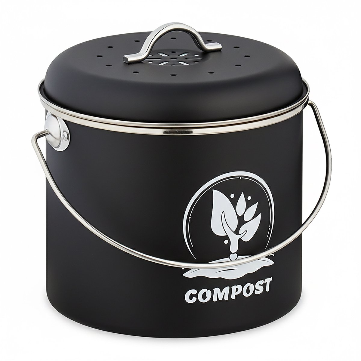 Keukencompostemmer - 3,5 l - zwart