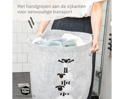 Vuilnismand grijs vilt met patroon 4 schapen Lifeney Shaun het schaap