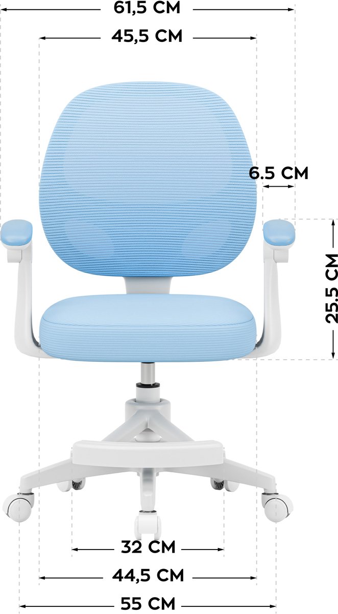 Mark Adler Junior 3.1 Kinderbureaustoel – Ergonomische Draaistoel voor Kinderen - Verstelbaar & Comfortabel - Blauw thumbnail 6