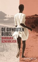 Couverture du livre "DE GIFHOUTEN BIJBEL" de Barbara Kingsolver, avec une femme en robe blanche qui s'éloigne.