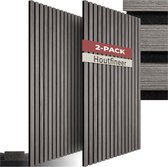 tectake® Akoestische Panelen - Set van 2 - Akoestisch Wandpaneel - 50 x 110 cm - 1,1 m² - Wandpanelen met Aanpasbare Grootte - Lattenwand van MDF en Houtfineer - Geluidsisolatie - Stijlvolle Wanddecoratie - Eenvoudige Montage - Eiken Lichtgrijs