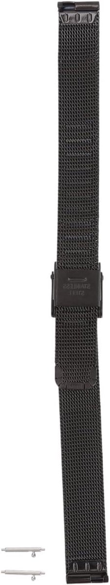 Geweven roestvrij stalen horlogeband - Verstelbaar - Accessoire - Zwart - Heren en Dames