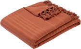 Jeté de lit Anjali 230x250 terracotta en coton